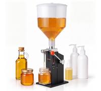 VEVOR Riempitrice Manuale 5-60 ml 10 L con Ugello Antigoccia Regolabile Pro, Dosatrice per Liquidi e Paste con Tramoggia 10L, Supporto Bottiglia Regolabile e Leva Ergonomica per Miele, Olio e Lozioni