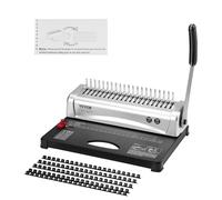 VEVOR Rilegatrice, Rilegatrice a pettine a 21 fori, 450 fogli, Rilegatrice con dorsi di rilegatura a pettine da 100 3/8'', per formato Lettera, A4, A5