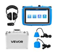 VEVOR Rilevatore di Perdite d'Acqua per Interni, 1Hz-10000Hz, localizzatore di Perdite d'Acqua per Impianti Idraulici con Touchscreen , Sensori Orizzontali e Verticali, Cuffie, Scheda SD e Custodia