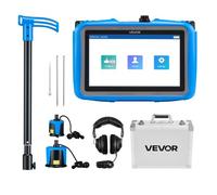 VEVOR Rilevatore di Perdite d'Acqua per Tubi, 1Hz-10000Hz, localizzatore di Perdite Touchscreen per Tubature Sotterranee da 5 m, con Sensore Medio e Grande, 3 Aste di Ascolto, Cuffie e Custodia