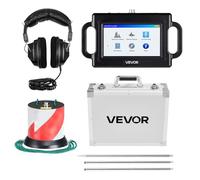 VEVOR Rilevatore di Perdite d'Acqua per Tubi, 1Hz-5000 Hz, Localizzatore di Perdite per Tubi Profondi 2 m, con Touchscreen e Sensore, 3 Aste di Ascolto, Cuffie, Scheda da 8 GB e Custodia