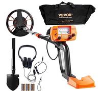 VEVOR Rilevatore per Metalli Sottoterra Bobina Diametro 20,3cm 2 Modalità di Funzione 7,2-9,6 V Lunghezza Asta Regolabile tra 96,5-124,4cm, Metal Detector per Adulti Bobina IP68 Temperatura -10℃ a 50℃