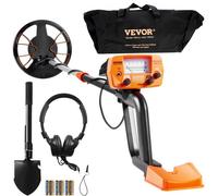 VEVOR Rilevatore per Metalli Sottoterra Bobina Diametro 20,3cm 2 Modalità di Funzione 7,2-9,6 V Lunghezza Asta Regolabile tra 96,5-124,4cm, Metal Detector per Adulti Bobina IP68 Temperatura -10℃ a 50℃