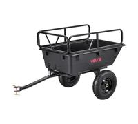VEVOR Rimorchio da Giardino, Capacità di 226,80 kg Carrello Ribaltabile in Polietilene con Pneumatici da 40,64 cm a Trazione Manuale o a Pedale, per Impieghi Gravosi per Tosaerba, Rifiuti da Giardino