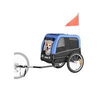 VEVOR Rimorchio per Bici per Cani, Supporta Fino a 30 kg, Carrello Portabici, Telaio Pieghevole con Ruota a Sgancio Rapido, Attacco Universale per Bicicletta, Riflettore, Bandiera Guinzaglio Interno