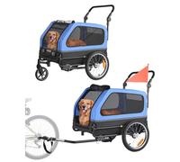 VEVOR Rimorchio per Bici per Cani, Supporta Fino a 40 kg, Carrello Portabici, Telaio Pieghevole Facile con Ruota a Sgancio Rapido, Attacco Universale per Bicicletta, Guinzaglio Interno