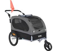 VEVOR Rimorchio per cani 2 in 1 per bicicletta in acciaio al carbonio + tessuto