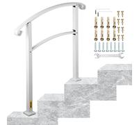 VEVOR Ringhiera a 3 gradini per scale esterne, adatta per 1 o 3 gradini, bianco opaco, corrimano in ferro con kit di montaggio, corrimano esterno