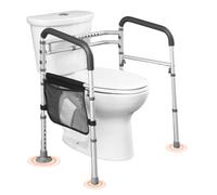 VEVOR Ringhiera di Sicurezza per WC 136,07 kg Sedile WC Pieghevole con Maniglie Antiscivolo, Corrimano per WC Portatili e Versatili con Tubo in Lega di Alluminio Rinforzato da Bagno WC Seduta