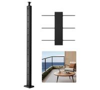 VEVOR Ringhiera per Recinzione da Balcone 1067x100x100 mm da Giardino Balcone Ponte in Acciaio Inox, Kit di Palo per Balaustrata da Terrazza, Nero, 1JZLGZXHS106AWJO6001V0