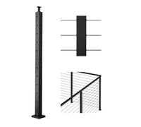 VEVOR Ringhiera per Recinzione da Balcone 1067x100x100 mm Palo per Pannello da Giardino Balcone Fori a Forma L in Acciaio Inox, Picchetti Preforati, Kit di Palo per Balaustrata da Terrazza