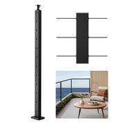 VEVOR Ringhiera per Recinzione da Balcone 1067x108x68 mm da Giardino Balcone Ponte in Acciaio Inox, Kit di Palo per Balaustrata da Terrazza, Nero, 1JZLGZXHS1063GGTD001V0