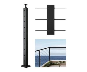 VEVOR Ringhiera per Recinzione da Balcone 914x100x100 mm da Giardino Balcone Fori a Forma L, Picchetti Preforati, Kit di Palo per Balaustrata da Terrazza, 1JZLGZXHS914ZPBNY001V0