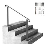 VEVOR Ringhiera Scale a Terra 1,4m Corrimano Scale Giardino Ferro per 3 Gradini