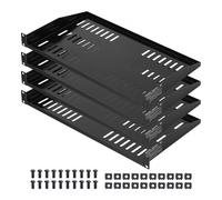 VEVOR Ripiano per Mensola Server 1U, 4 Pezzi, Portata 22,68 kg, Mensola Ventilata a Sbalzo, Montaggio a Parete o Mensola con Vassoio, Buona Circolazione dell'Aria per Apparecchiature di Rete 482 mm