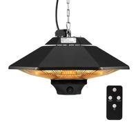 VEVOR Riscaldatore da Esterno Sospeso 2000 W Riscaldatore Elettrico a Infrarossi per Interni Esterni con Telecomando, Protezione IP34 Riscaldatore da Soffitto con Corda e Catena Regolabile, per Patio
