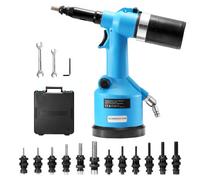 VEVOR Rivettatrice Pneumatica, Kit di Rivettatrice Pneumatica, con Forza di Trazione di 20,2 KN, 13 Misure di Punte per Rivetti Pop Idraulici ad Aria Compressa Utensili Meccanici Impieghi Gravosi