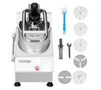 VEVOR Robot da Cucina e Tritatutto per Verdure, 2 Fori di Alimentazione, Robot da Cucina in Acciaio Inox per Uso Alimentare con 6 Lame Staccabili, Grattugia 3 mm/5 mm/7 mm/10 mm Affettatrice 2 mm/4 mm