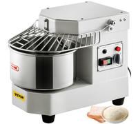 VEVOR Robot da cucina impastatrice, Impastatrice in acciaio inox 8L ca., Potenza nominale 550 W, Velocità 159 giri/min, Vasca in acciaio inox, Impastatrice timer per panifici, ristoranti, pizzerie