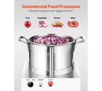 VEVOR Robot da Cucina Tritatutto per Verdure, Robot da Cucina in Acciaio Inox per Uso Alimentare da 6 Litri con 2 Lame Extra Curve a S, Multifunzionale per Tritare Verdure, Frutta, Cereali, Noci