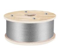 VEVOR Rotolo di Cavo Acciaio Inox Lunghezza 152m Corda in Acciaio Inox 4,8mm Appeso Bobina di Filo 1x19 Fili Forza Resistenza alla Rottura max. 1905,1kg, Bobina di Cavo in Acciaio Inox Diametro 4,8mm