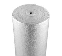 VEVOR Rotolo di Isolamento Riflettente Doppio, Barriera Radiante con Anima in Schiuma, 3,2 mm 61 x 762 cm, Scudo Riflettente del Calore in Schiuma EPE Alluminio Bifacciale, per Finestra Tetto Camper