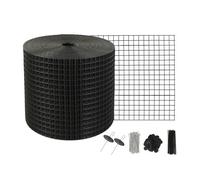 VEVOR Rotolo Griglia di Protezione Pannello Solare 15,2 cm x 30,5 m, Kit Traliccio Anti-Uccelli 100 Fascette in Acciaio Inox Rivestimento in PVC Antiruggine Rete Metallica da 12,7 mm