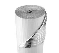 VEVOR Rotolo Isolante Riflettente, Barriera Radiante a Bolle d'Aria a Doppio Strato, 6 mm 30,48 mx 1,22 m, Pellicola in PE Bianco in Alluminio, Scudo Riflettente del calore, per Porte da Garage