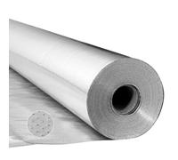 VEVOR Rotolo Isolante Riflettente Doppio, Barriera Radiante in Tessuto Perforato, Spessore 0,15 mm, 38,1 mx 1,22 m, Scudo Riflettente del Calore in Alluminio Bifacciale, per Tetti di Camper
