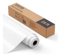 VEVOR Rotolo Vinile Termoadesivo per Tessuti 304,8 x 7260 mm, Pellicola per Plotter in Vinile a Trasferimento Termico per Macchine da Taglio, per Magliette Cuscini Cappelli, Bianco