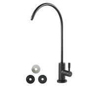 VEVOR Rubinetto in Acciaio Inox, Rubinetto per Acqua Potabile Senza Piombo, a Osmosi Inversa con Valvola in Ottone Massiccio, Filtrato ad Arco Alto, Nero Opaco per Caffetteria