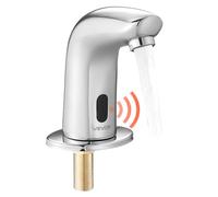 VEVOR Rubinetto per Lavabo Senza Contatto, Rubinetto Automatico a Batteria per Bagno e Lavandino con Sensore e Piastra di Copertura del Foro per Acqua Fredda, Colore Argento Cromato