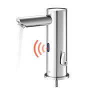 VEVOR Rubinetto per Lavabo Senza Contatto, Rubinetto Automatico con Sensore a Batteria con Miscelatore Maniglia Singola Regolabile a Mani Libere, Acqua Fredda e Calda, Argento Cromato