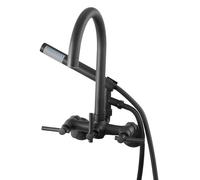 VEVOR Rubinetto per Vasca da Bagno con Piedini a Parete e Doccetta, Vintage con Tubo Flessibile da 1,5 m e Beccuccio a Collo di Cigno, Set Doccia con Rubinetto, Set di Riempimento, Nero Opaco