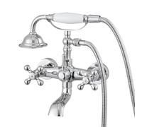 VEVOR Rubinetto per Vasca da Bagno, con Piedini a Zampa di Leone, Montaggio a Parete con Doccetta, con Bracci Girevoli Regolabili e Beccuccio Girevole, Set di Riempimento, Cromato Lucido