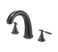 VEVOR Rubinetto per Vasca da Bagno, Set con 2 Maniglie, Miscelatore Vasca da Bagno in Acciaio Inossidabile con Beccuccio ad Arco Alto per Montaggio su Ponte per Adulti, Colore Bronzo