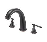 VEVOR Rubinetto per Vasca da Bagno, Set con 2 Maniglie, Miscelatore Vasca da Bagno in Acciaio Inossidabile con Beccuccio ad Arco Alto per Montaggio su Ponte per Adulti, Colore Bronzo