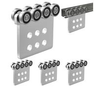VEVOR Rulli per Trave a C Sistema a 8 Ruote Kit 4 Pezzi Carico Max 1361 kg, Carrello a Rulli per Paranco Elettrico, Ruota con Doppio Cuscinetto, per Profilati 1-5/8'', Uso Industriale Magazzino Garage