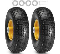 VEVOR Ruota con Pneumatico Run-Flat in PU Solido, 25,4 cm, Confezione da 2, Carico Dinamico da 181 kg, Carico Statico da 204 kg, Pneumatici Tubeless e Ruote Flat Free per Carrello a Mano