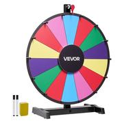 VEVOR Ruota dei Premi Girevole da 457 mm, Ruota Girevole a 14 Slot con Supporto, Roulette da Tavolo Win Fortune con Pennarello Cancellabile a Secco e 2 Pennarelli, 6 Colori, per Feste, Pub, Carnevale