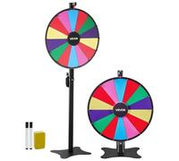 VEVOR Ruota dei Premi Girevole da 610 mm, Ruota Girevole a 14 Slot con Supporto, Altezza Regolabile, Roulette Win Fortune con Cancellabile a Secco e 2 Pennarelli, 6 Colori, per Feste, Pub, Carnevale