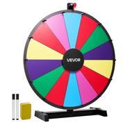 VEVOR Ruota dei Premi Girevole da 610 mm, Ruota Girevole a 14 Slot con Supporto, Roulette da Tavolo Win Fortune con Pennarello Cancellabile a Secco e 2 Pennarelli, 6 Colori, per Feste, Pub, Carnevale