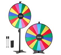 VEVOR Ruota dei Premi Girevole da 914 mm, Ruota Girevole a 18 Slot con Supporto, Altezza Regolabile, Roulette Win Fortune con Cancellabile a Secco e 2 Pennarelli, 6 Colori, per Feste, Pub, Carnevale