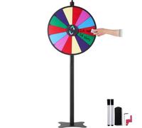 VEVOR Ruota della Fortuna 601 mm, Ruota della Lotteria Cancellabile a Secco, 2 Pennarelli, Rotazione Liscia e Gioco del Bingo Equilibrato, Gioco per il Soggiorno delle Feste
