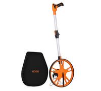 VEVOR Ruota di Misurazione Diametro da 317,5 mm Contachilometri a Distanza da 99999,9 piedi, Ruota di Misurazione Impugnatura Pieghevole Regolabile tra 100-40cm Misuratore Stradale Conteggio Meccanico