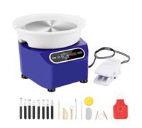 VEVOR Ruota per Ceramica, Macchina per Formare Ceramica Ruota Elettrica, con Pedale Touch Screen LCD Strumenti di Modellazione, Ruota a Trasmissione, per Artigianato Artistico, 450 W, 280mm, Blu