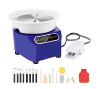 VEVOR Ruota Pedale Elettrica per Ceramica Pedale Touch Screen 450 W 280mm Blu