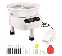 VEVOR Ruota Elettrica per Ceramica Pedale Touch Screen 450 W 280mm Bianco