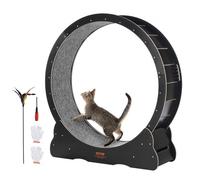 VEVOR Ruota per Esercizi per Gatti Ruota da Corsa per Interni Grande da 1100 mm, con Tapis Roulant Rimovibile, Teaser per Gatti per Correre, Camminare, Adatta per la Maggior Parte dei Gatti, Nera