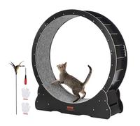 VEVOR Ruota per Esercizi per Gatti Ruota da Corsa per Interni Grande da 1100 mm, con Tapis Roulant Rimovibile, Teaser per Gatti per Correre, Camminare, Adatta per la Maggior Parte dei Gatti, Nera